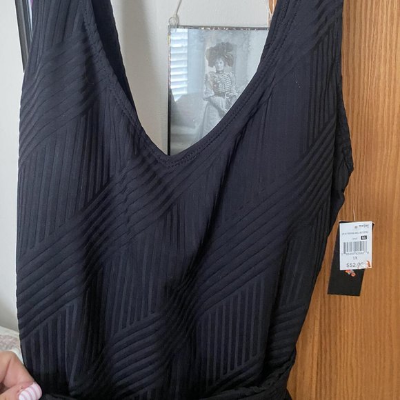 1X lbiza black ribbed ONE PIECE swimsuit NEW - Picture 4 of 7